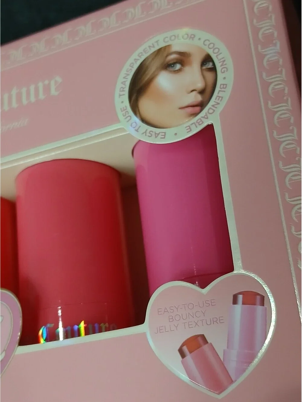 Juicy Couture Jelly Lip and Cheek Tint 4 Pack Set Cooling Blendable Easy Use NIB